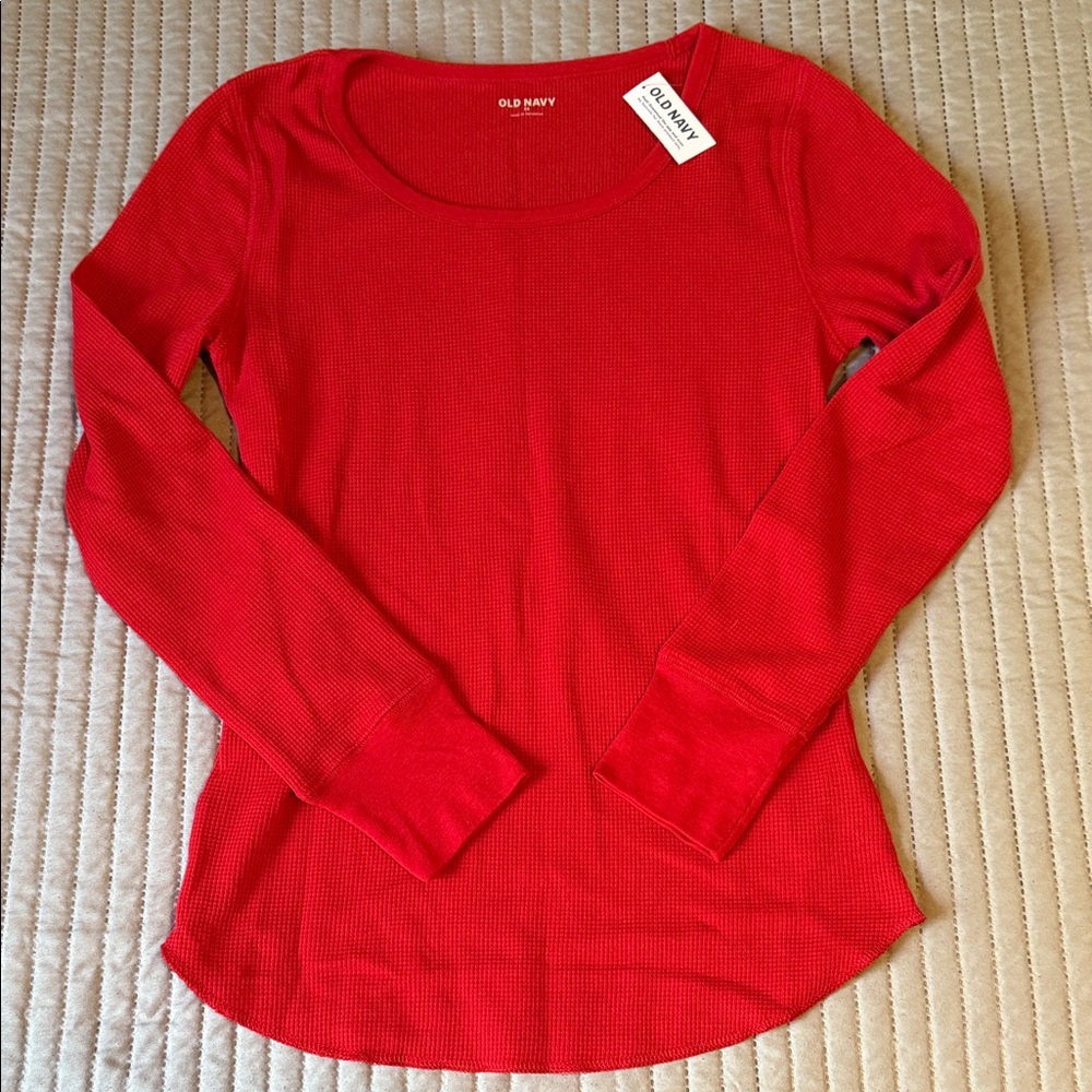 Old Navy Bright Red Long Sleeve Tee